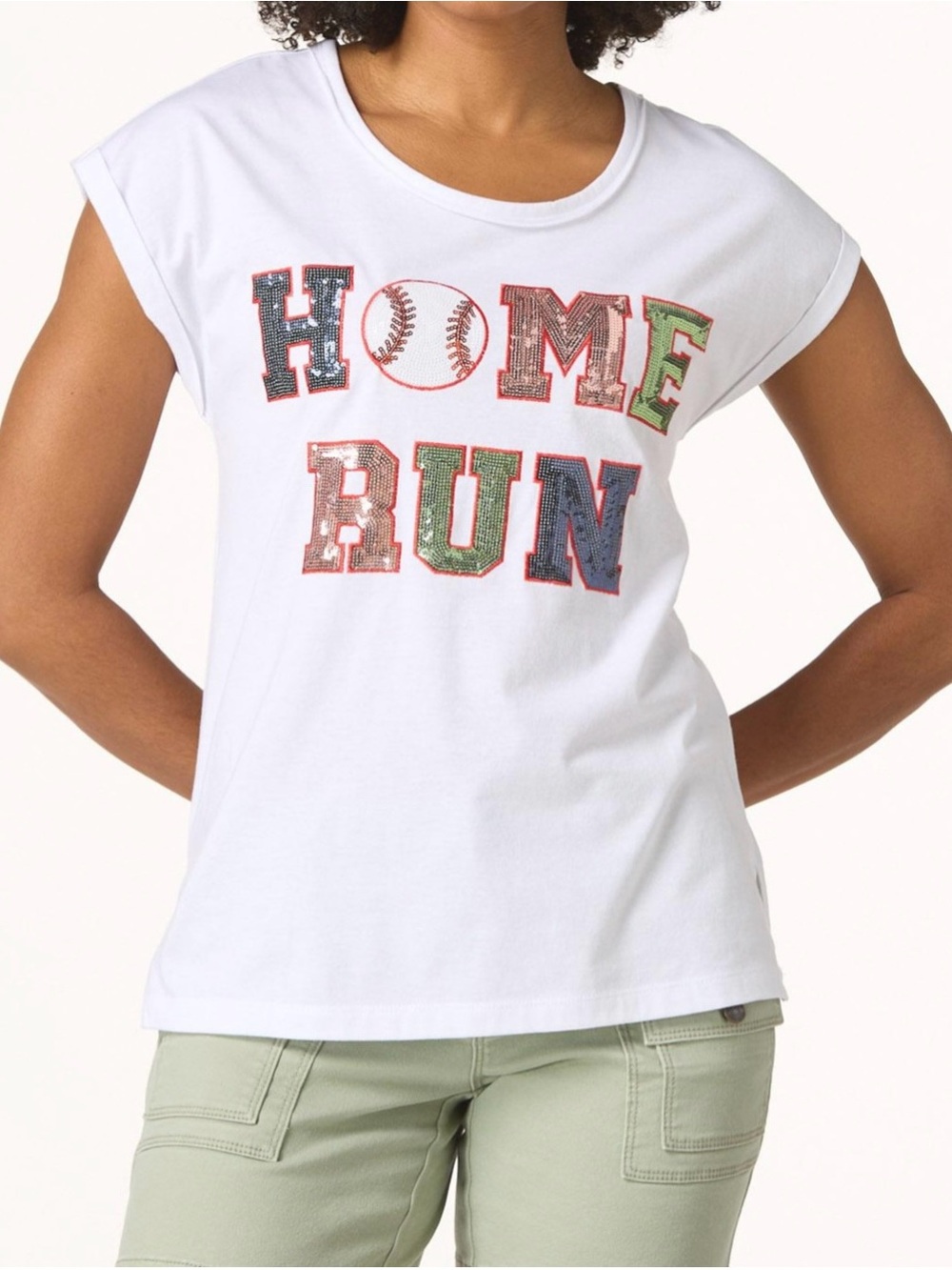 CATO SEQUIN HOME RUN TEE Size XL NWT